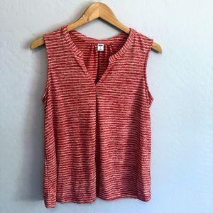 Old Navy Red and White Striped Tank Top